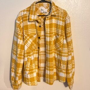 EPTM Men’s Yellow Plaid Shirt Jacket (M)